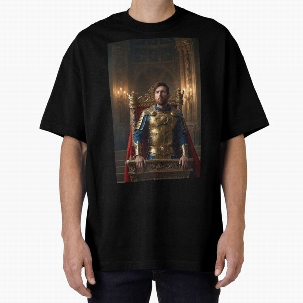 Messi the King 1 Oversized T-Shirt Show Your Love for FIFA World Cup 2026 Group Stage for Fans of Messi, CR7 and Mbappe and England, France and Netherlands, Bringing Classic Soccer Heritage, Championship Pressure, Fan Loyalty and International