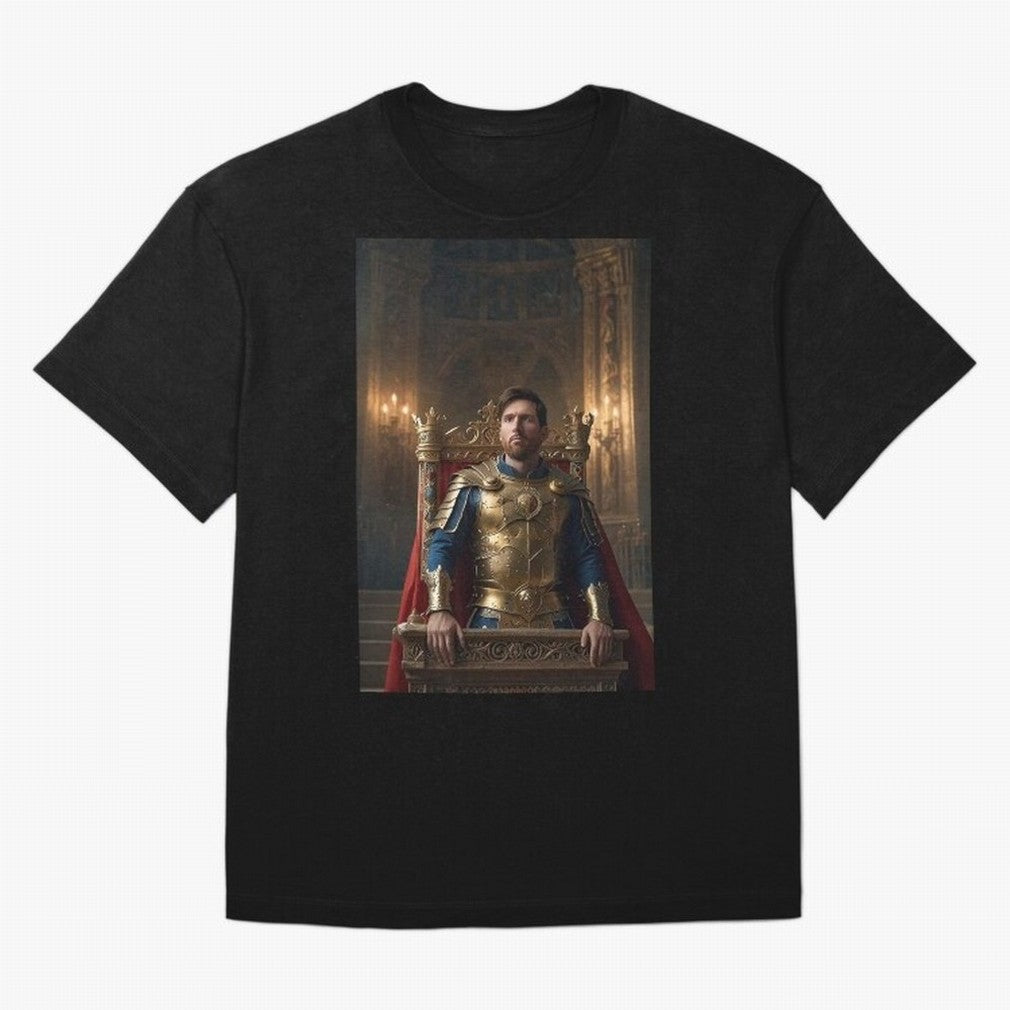 Messi the King 1 Oversized T-Shirt Show Your Love for FIFA World Cup 2026 Group Stage for Fans of Messi, CR7 and Mbappe and England, France and Netherlands, Bringing Classic Soccer Heritage, Championship Pressure, Fan Loyalty and International
