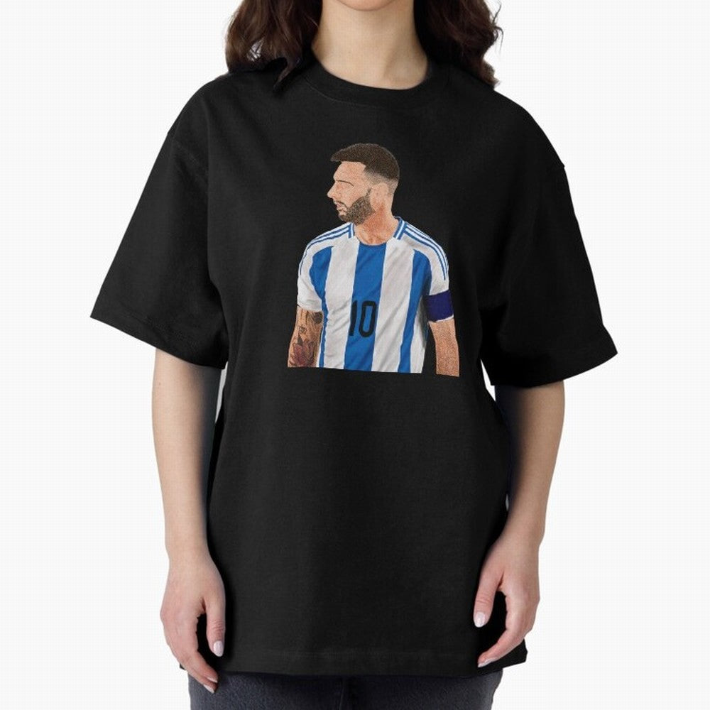 Messi em pintura digital Classic T-Shirt Remember Iconic Moments from Global Football Passion for FIFA World Cup 2026, Capturing CR7, Brazil, Portugal and Argentina, Soccer Culture, Superstar Moments, National Team Dreams and Competitive Fire;