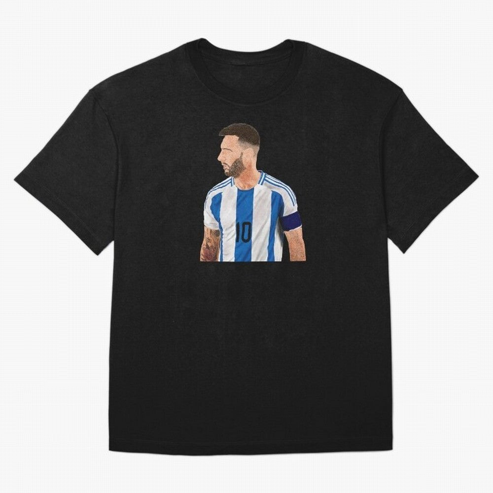 Messi em pintura digital Classic T-Shirt Remember Iconic Moments from Global Football Passion for FIFA World Cup 2026, Capturing CR7, Brazil, Portugal and Argentina, Soccer Culture, Superstar Moments, National Team Dreams and Competitive Fire;