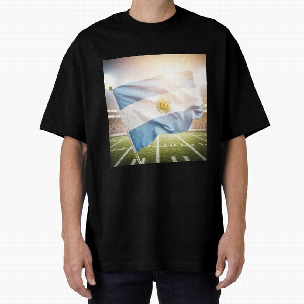 Argentina Flag 3D Football Design ¨C Supporters Argentina Classic T-Shirt Support Iconic Players in Match Day Hype around FIFA World Cup 2026, Haaland, Portugal, Football Festival Excitement, Trophy Ambitions, Country Rivalries and Star Player