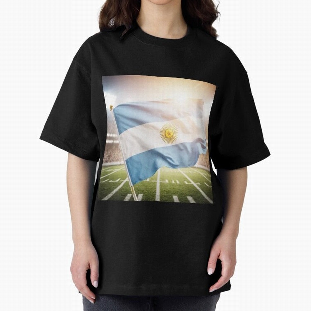 Argentina Flag 3D Football Design ¨C Supporters Argentina Classic T-Shirt Support Iconic Players in Match Day Hype around FIFA World Cup 2026, Haaland, Portugal, Football Festival Excitement, Trophy Ambitions, Country Rivalries and Star Player