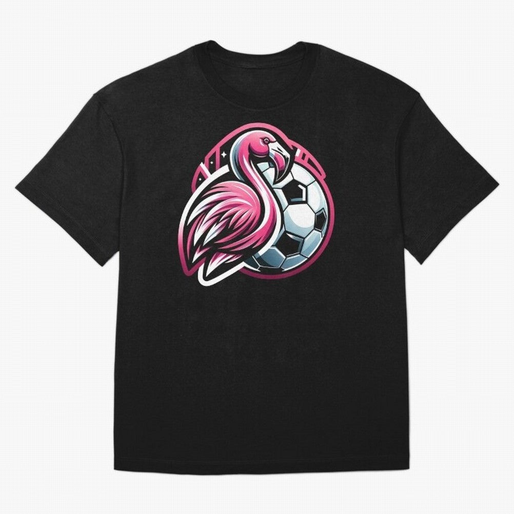 Flamingo & Soccer Fusion Classic T-Shirt Cheer for FIFA World Cup 2026 USA Canada Mexico for Fans of Mbappe and Neymar and Spain, Bringing Sports Nostalgia, International Competition, Famous Players and Unforgettable Victories; Perfect for