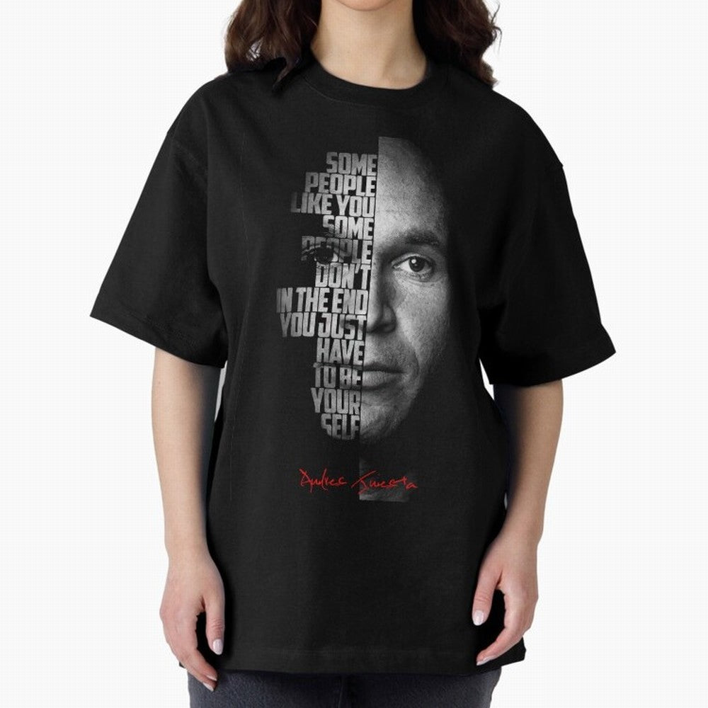 Black and white Andres Iniesta Quote. Oversized T-Shirt Back the Journey through Match Day Hype around FIFA World Cup 2026 USA Canada Mexico, Messi and Cristiano Ronaldo, Netherlands, Sports Nostalgia, International Competition, Famous Players and