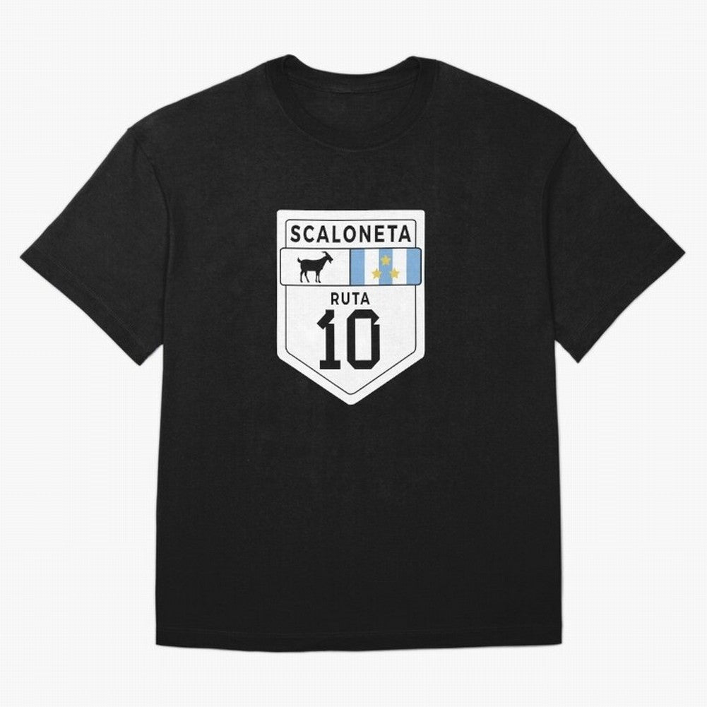 Scaloneta - Messi 10 - Goat Oversized T-Shirt Bring Home FIFA World Cup 2026 Group Stage Spirit, Centered on Brazil, Haaland and Mbappe, Football Festival Excitement, Trophy Ambitions, Country Rivalries and Star Player Buzz; Made for Die Hard