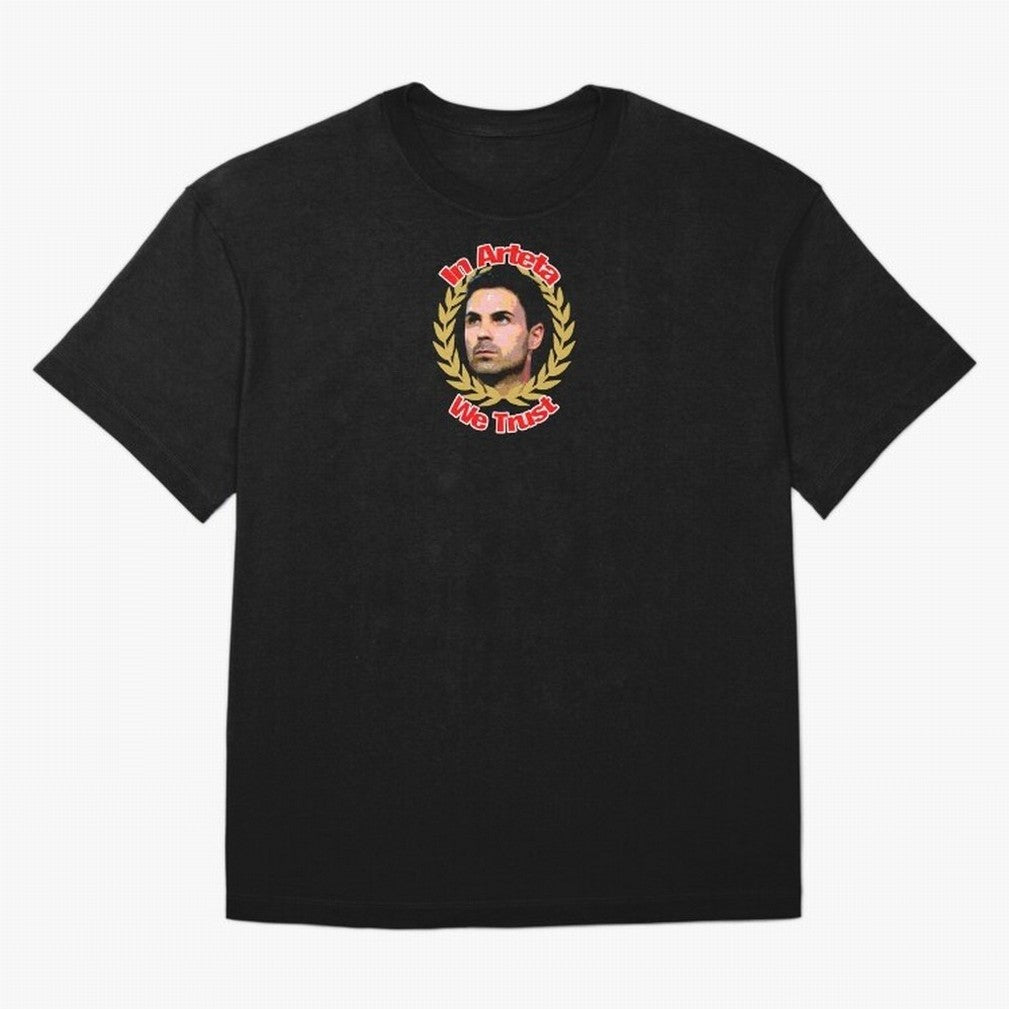 Arsenal - In Arteta We Trust Classic T-Shirt Fuel FIFA World Cup 2026 Group Stage Driven by CR7, France and Portugal Energy, Worldwide Fan Energy, Dramatic Goals, Stadium Lights and Championship Celebrations; Ideal for Fans Who Follow Messi,
