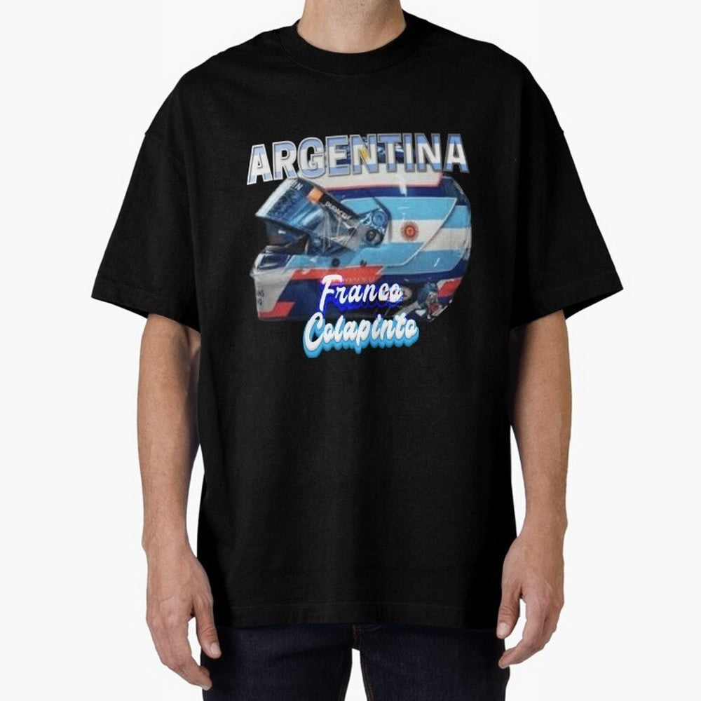 5306 Colapinto Helmet Argentina Oversized T-Shirt Support the Legends of FIFA World Cup 2026 with Messi and Cristiano Ronaldo, England Energy, Football Passion, Legendary Performances, Festival Vibes and Supporter Community; Made for Die Hard