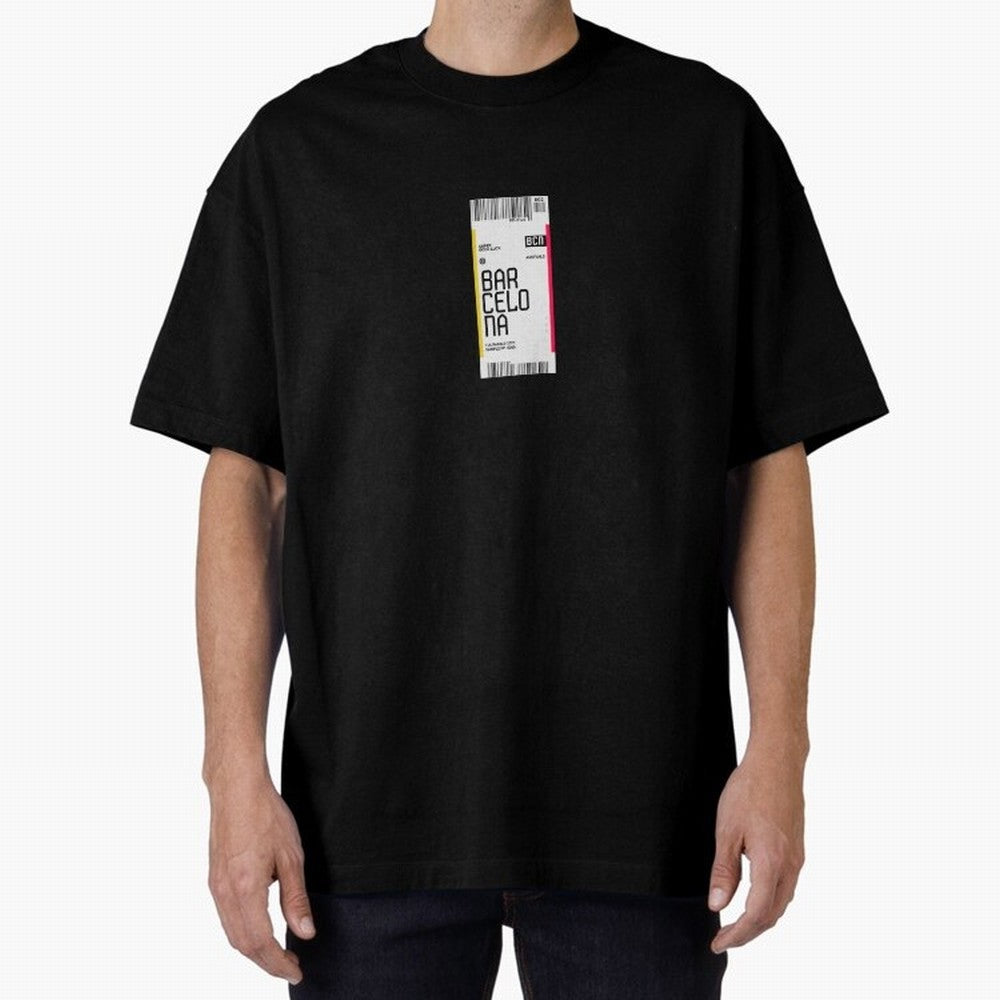 Barcelona Boarding Pass Sparin Travel Ticket Classic T-Shirt Keep the Match Day Mood of FIFA World Cup 2026 Group Stage for Fans of Cristiano Ronaldo, Haaland and CR7 and France and Portugal, Bringing Tournament Hype, Historic Matchups, Family