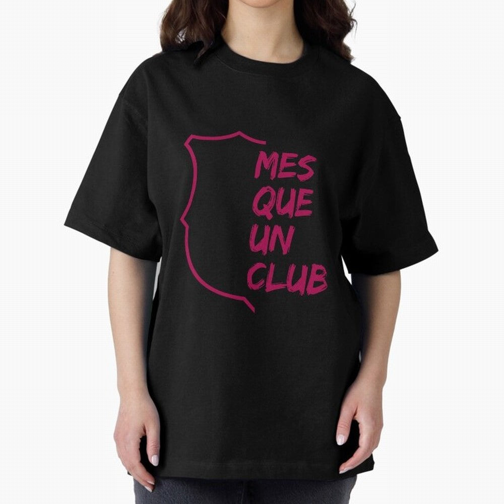 MES QUE UN CLUB Oversized T-Shirt Remember Iconic Moments from Global Football Passion for FIFA World Cup 2026 Group Stage, Made for Mbappe and Neymar, England, France and Netherlands, Vintage Soccer Flavor, Modern Football Stars, National Flags