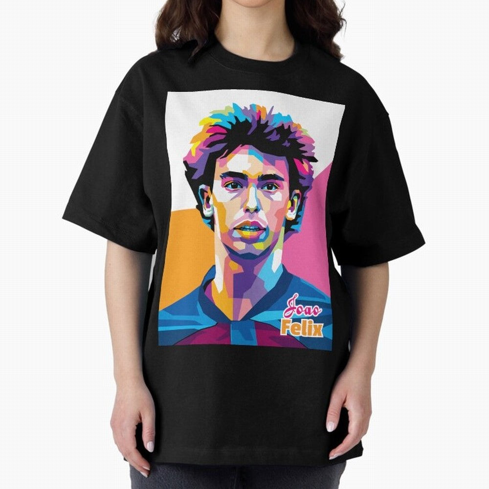 Joao Felix in WPAP Style Oversized T-Shirt Remember Iconic Moments from FIFA World Cup 2026 USA Canada Mexico Spirit, Inspired by Brazil, Messi and Cristiano Ronaldo, Tournament Hype, Historic Matchups, Family Viewing Parties and Global Sports