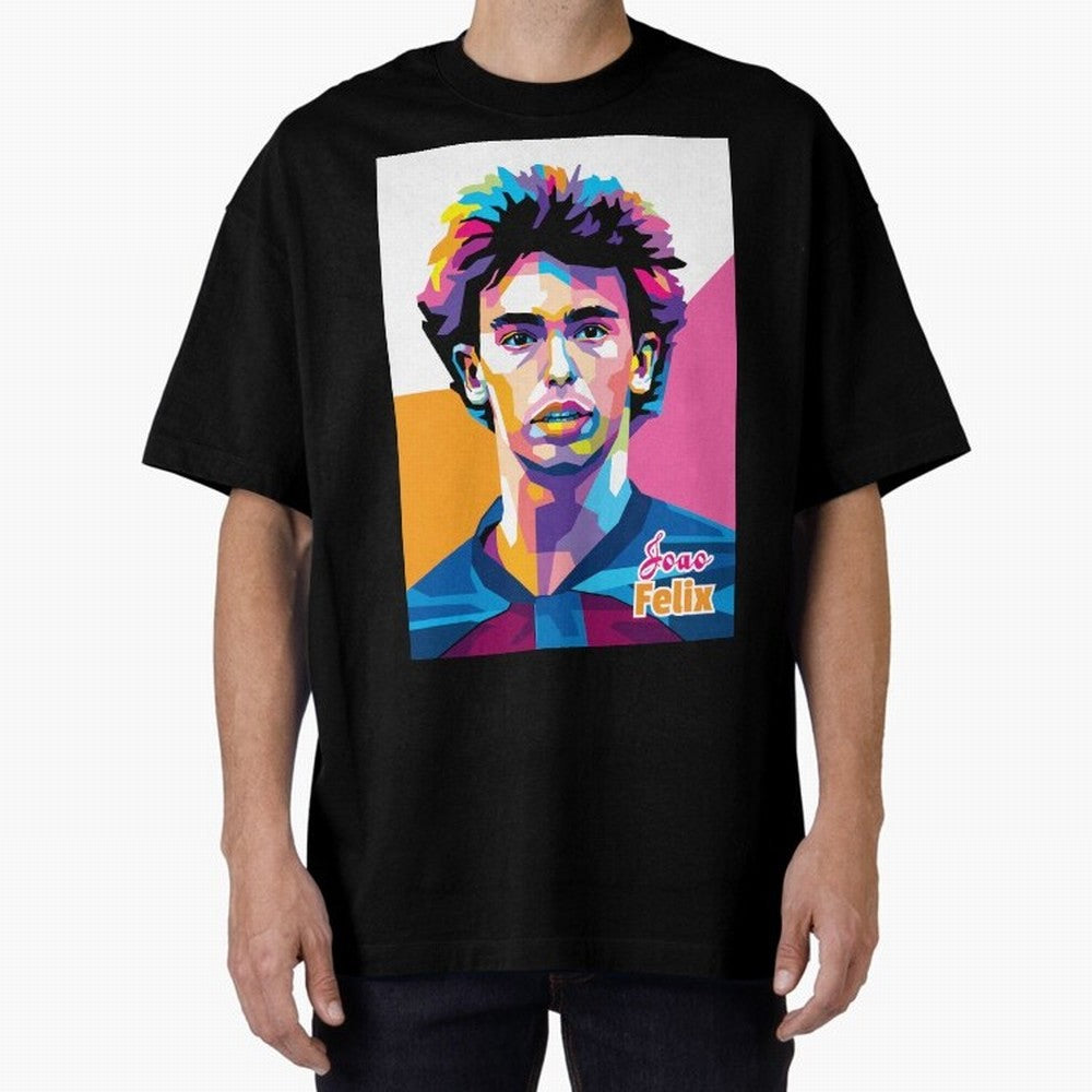 Joao Felix in WPAP Style Oversized T-Shirt Remember Iconic Moments from FIFA World Cup 2026 USA Canada Mexico Spirit, Inspired by Brazil, Messi and Cristiano Ronaldo, Tournament Hype, Historic Matchups, Family Viewing Parties and Global Sports
