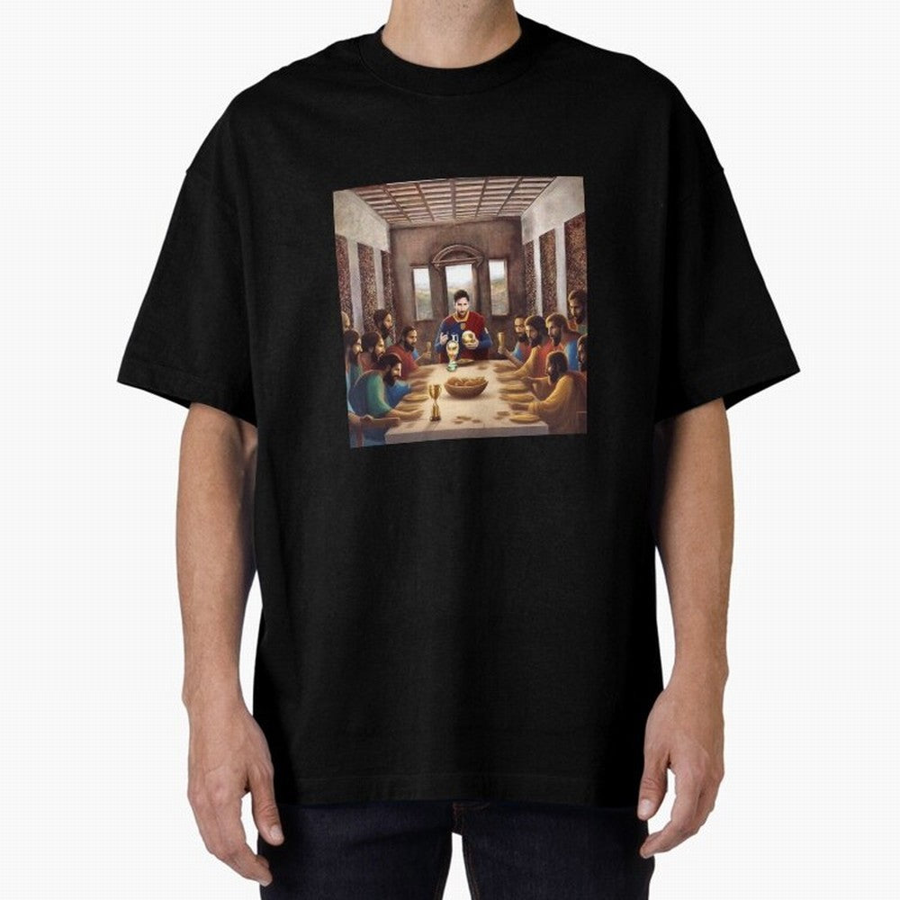 Messi The Last Supper Art Gift Limited Edition Oversized T-Shirt Celebrate the Stars of FIFA World Cup 2026 for Fans of Haaland and Spain, Bringing Match Day Excitement, Supporter Culture, Golden Goals and Global Football Passion; Ideal for Fans