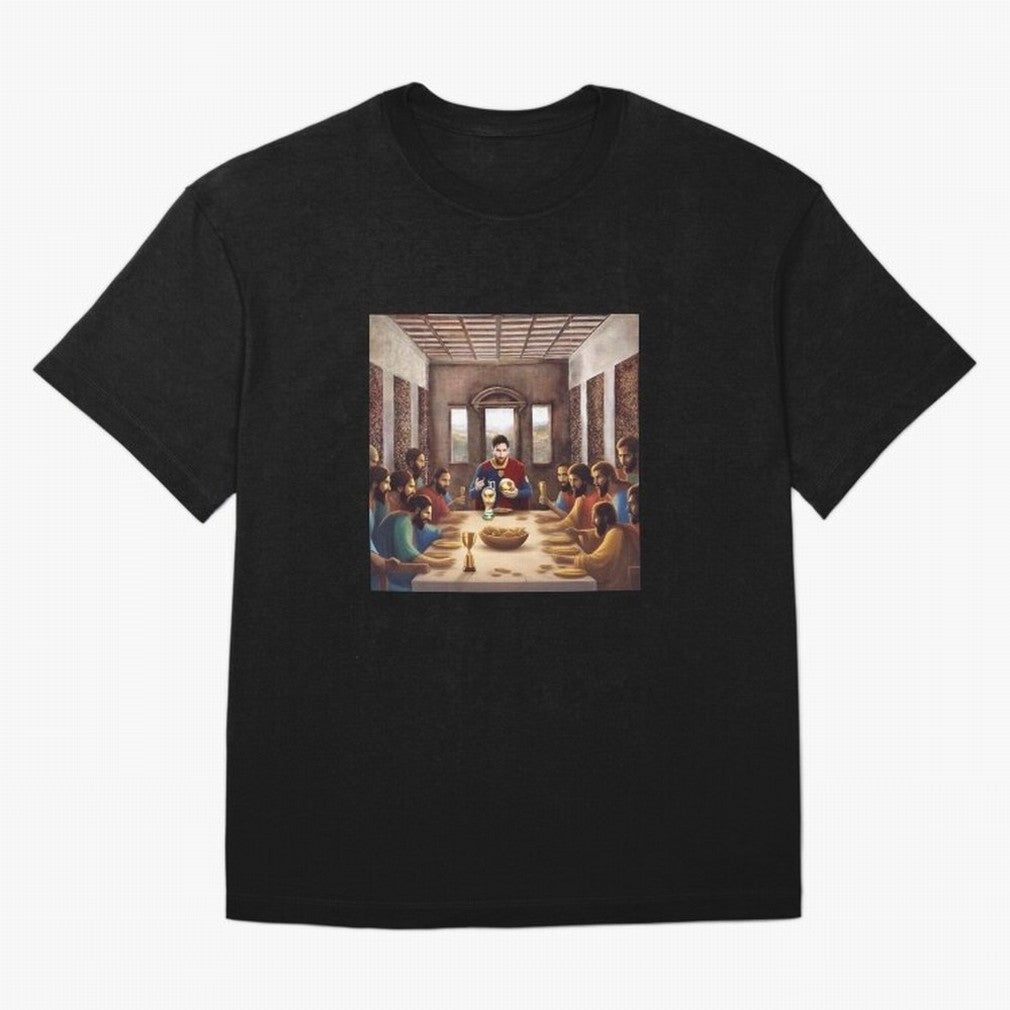 Messi The Last Supper Art Gift Limited Edition Oversized T-Shirt Celebrate the Stars of FIFA World Cup 2026 for Fans of Haaland and Spain, Bringing Match Day Excitement, Supporter Culture, Golden Goals and Global Football Passion; Ideal for Fans