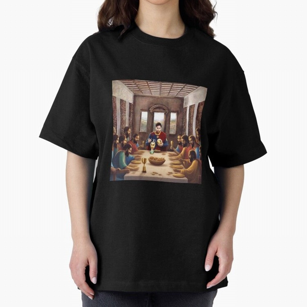 Messi The Last Supper Art Gift Limited Edition Oversized T-Shirt Celebrate the Stars of FIFA World Cup 2026 for Fans of Haaland and Spain, Bringing Match Day Excitement, Supporter Culture, Golden Goals and Global Football Passion; Ideal for Fans
