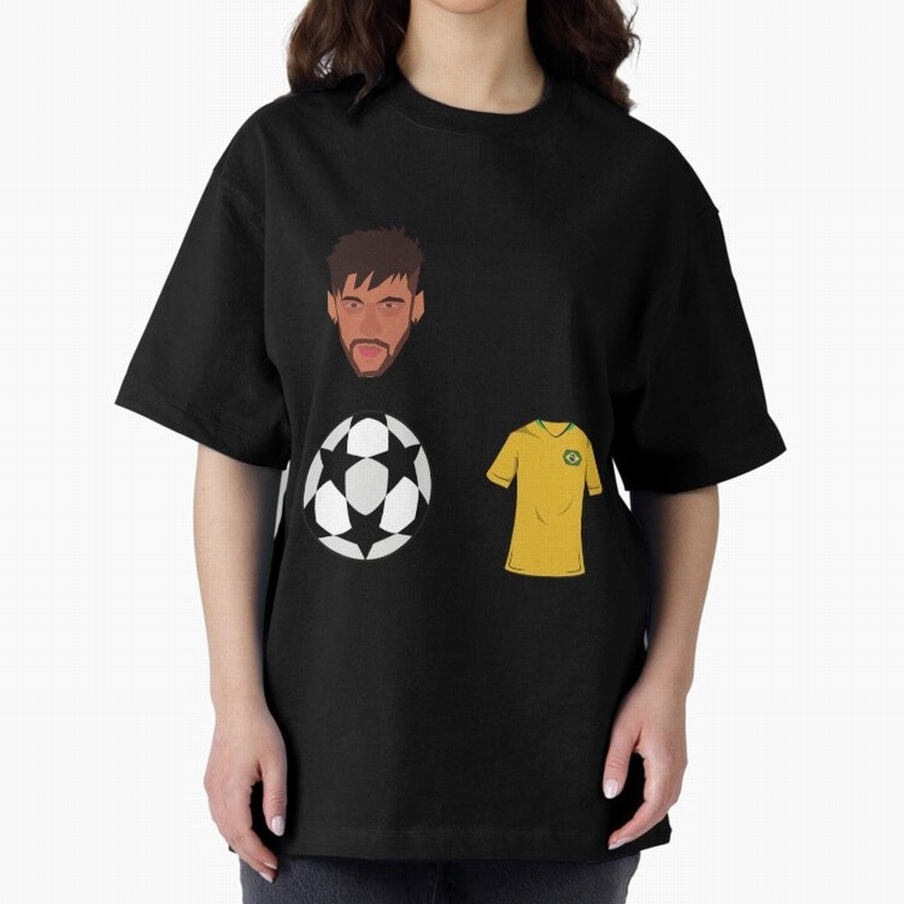 Neymar JR 10 - PSG X Brazil Oversized T-Shirt Celebrate Rivalries and Pride in the FIFA World Cup 2026 USA Canada Mexico Journey through Neymar, Haaland and Cristiano Ronaldo Highlights, Portugal Pride, Football History, Final Match Energy, Crowd
