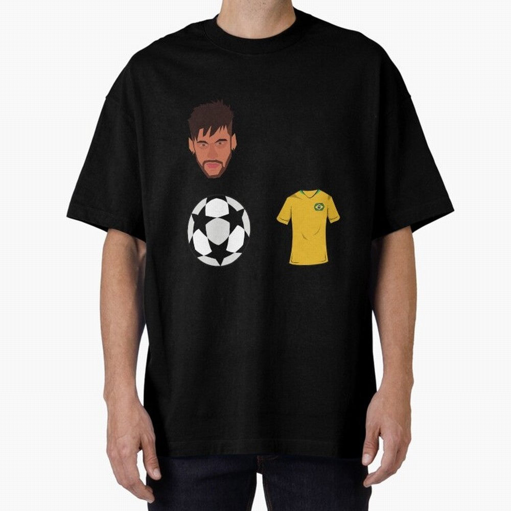 Neymar JR 10 - PSG X Brazil Oversized T-Shirt Celebrate Rivalries and Pride in the FIFA World Cup 2026 USA Canada Mexico Journey through Neymar, Haaland and Cristiano Ronaldo Highlights, Portugal Pride, Football History, Final Match Energy, Crowd