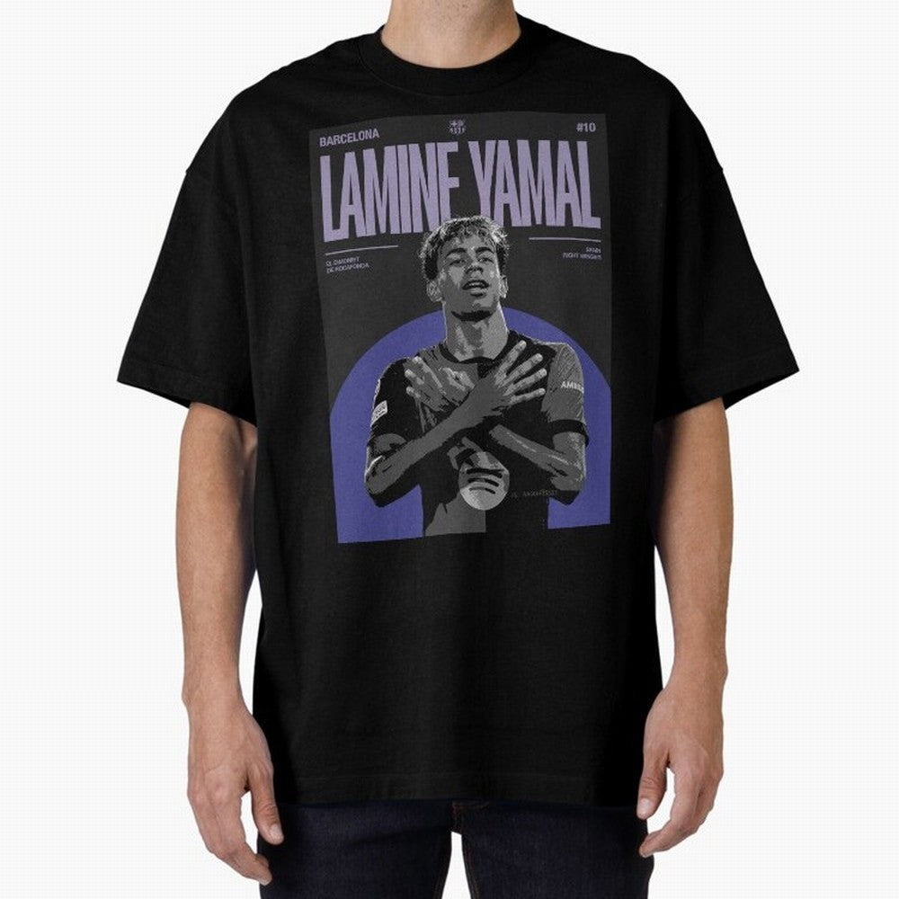 Lamine Yamal Barcelona Poster HD Premium T-Shirt Celebrate Classic Football Spirit in Global Football Passion for FIFA World Cup 2026 Group Stage, Highlighting Messi, Neymar and Mbappe, Argentina, Vintage Soccer Flavor, Modern Football Stars,