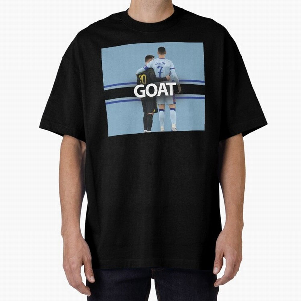 The Two Goats Messi & Ronaldo Premium T-Shirt Show Fan Pride Across Global Football Passion for FIFA World Cup 2026 Group Stage, Connected to Messi, CR7 and Mbappe, France and Portugal, Soccer Culture, Superstar Moments, National Team Dreams and