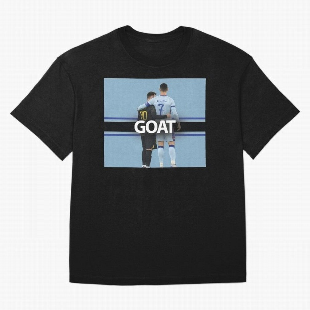 The Two Goats Messi & Ronaldo Premium T-Shirt Show Fan Pride Across Global Football Passion for FIFA World Cup 2026 Group Stage, Connected to Messi, CR7 and Mbappe, France and Portugal, Soccer Culture, Superstar Moments, National Team Dreams and