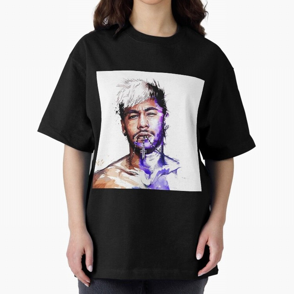 Neymar Style Oversized T-Shirt Honor Football Greatness during FIFA World Cup 2026 USA Canada Mexico for Fans of Haaland and France, Bringing Retro Football Energy, Iconic Rivalries, Trophy Chase Drama and Stadium Atmosphere; Ideal for Passionate