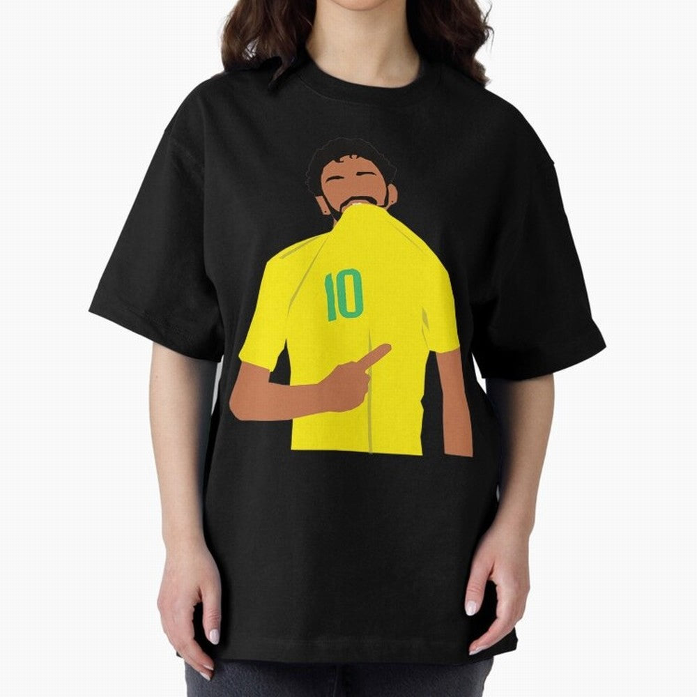 Neymar Jr Oversized T-Shirt Show Championship Spirit for Match Day Hype around FIFA World Cup 2026 USA Canada Mexico, Mbappe and Neymar, England and Germany, Match Day Excitement, Supporter Culture, Golden Goals and Global Football Passion; Great