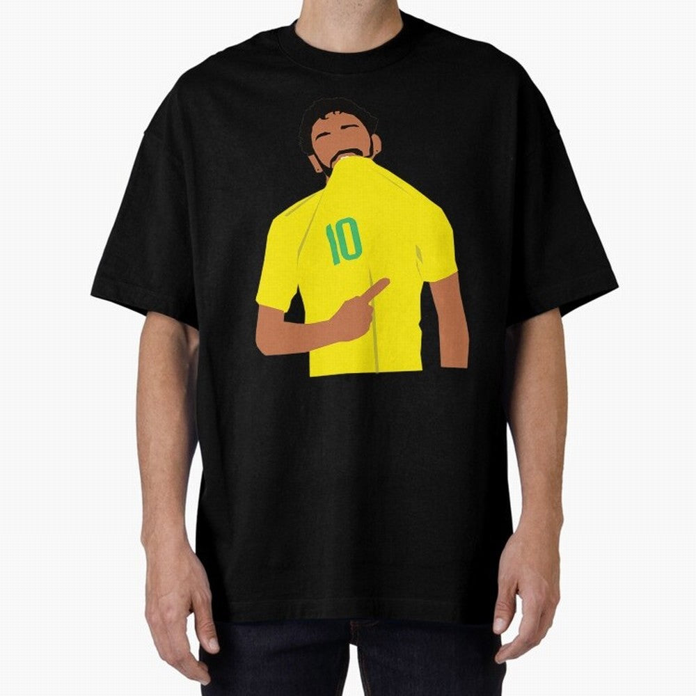 Neymar Jr Oversized T-Shirt Show Championship Spirit for Match Day Hype around FIFA World Cup 2026 USA Canada Mexico, Mbappe and Neymar, England and Germany, Match Day Excitement, Supporter Culture, Golden Goals and Global Football Passion; Great