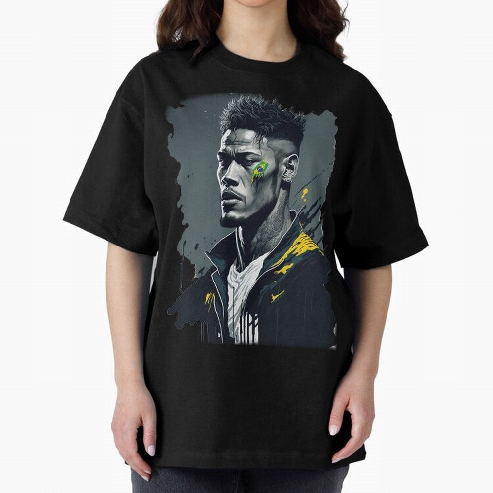 Neymar Jr. splash art Oversized T-Shirt Represent Fans Who Live for FIFA World Cup 2026 USA Canada Mexico for Fans of Neymar, Haaland and Cristiano Ronaldo and Germany, Bringing Global Supporter Spirit, Legendary Goals, National Colors and