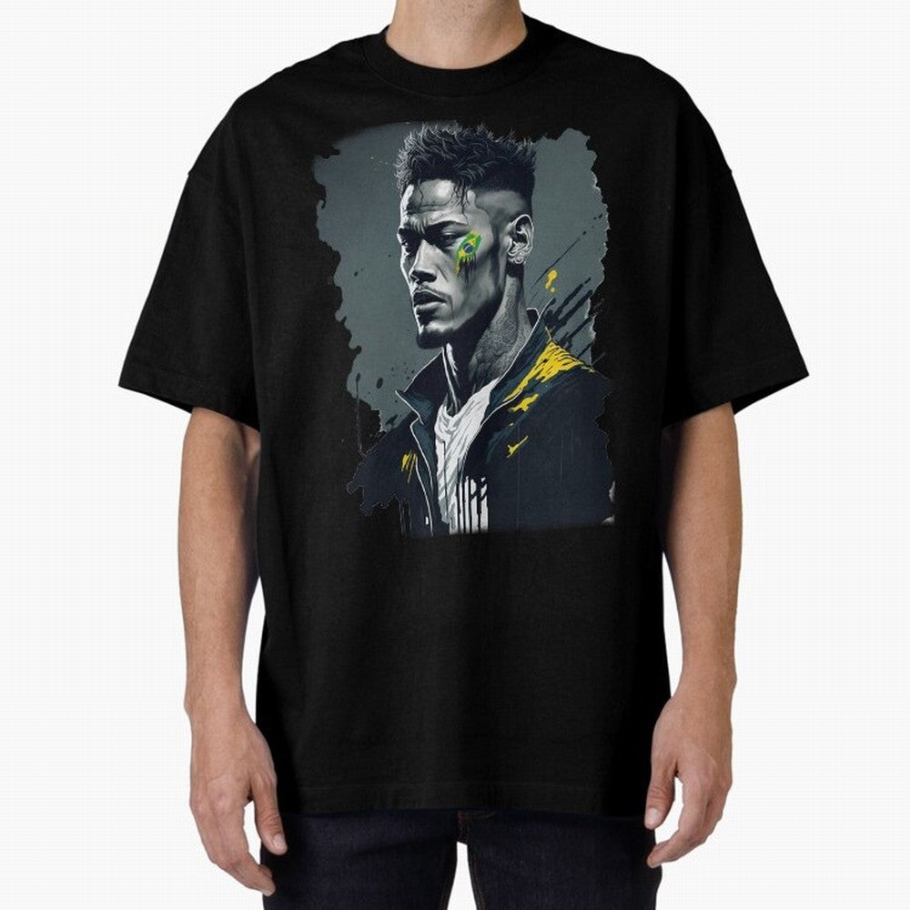 Neymar Jr. splash art Oversized T-Shirt Represent Fans Who Live for FIFA World Cup 2026 USA Canada Mexico for Fans of Neymar, Haaland and Cristiano Ronaldo and Germany, Bringing Global Supporter Spirit, Legendary Goals, National Colors and