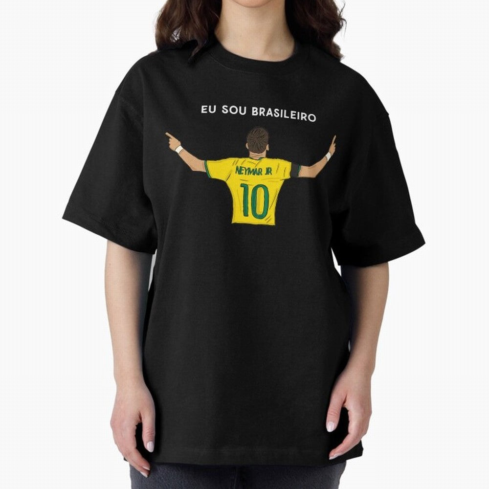 Neymar Jr Brazil Oversized T-Shirt Stand Out with Spirit from Match Day Hype around FIFA World Cup 2026 USA Canada Mexico, Cristiano Ronaldo, Brazil, Portugal and Argentina, Champion Mindset, Group Stage Buzz, Knockout Tension and Passionate Fan