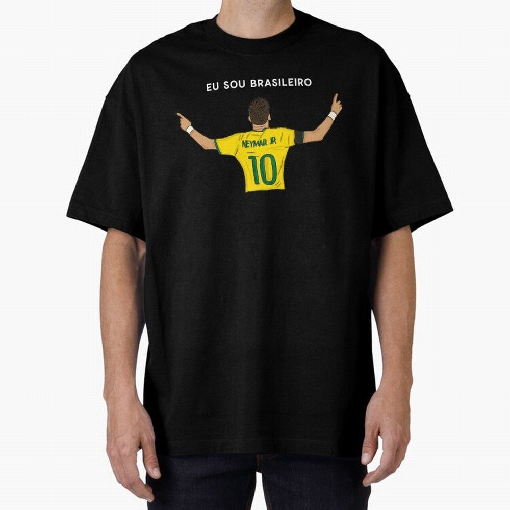 Neymar Jr Brazil Oversized T-Shirt Stand Out with Spirit from Match Day Hype around FIFA World Cup 2026 USA Canada Mexico, Cristiano Ronaldo, Brazil, Portugal and Argentina, Champion Mindset, Group Stage Buzz, Knockout Tension and Passionate Fan