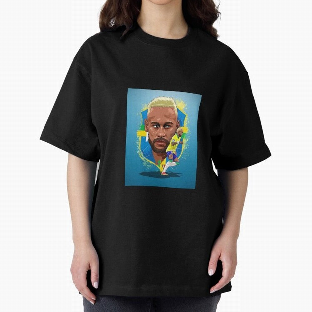 neymar jr al nassr Oversized T-Shirt Capture FIFA World Cup 2026 Group Stage Highlighting Cristiano Ronaldo, Portugal, Spain and Germany Energy, Championship Spirit, Famous Goals, Roaring Crowds and International Football Unity; Great for