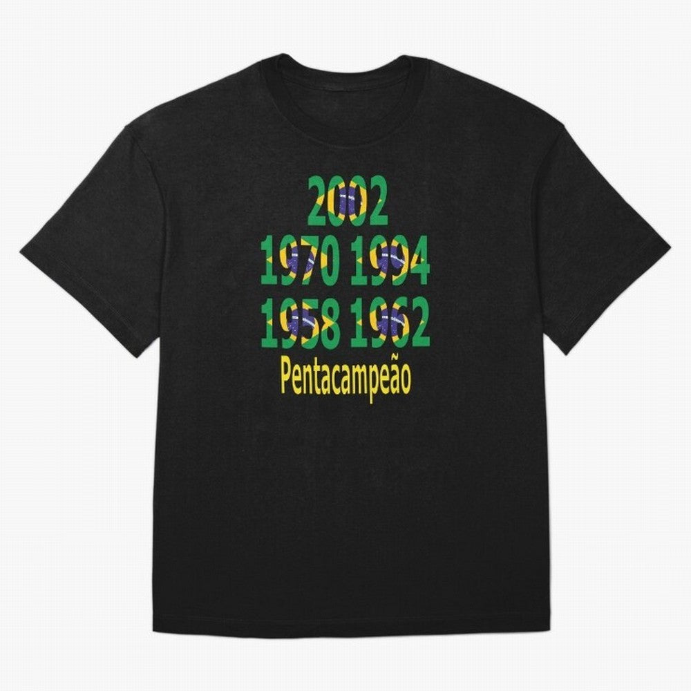 Brazil Five Stars - Champion Heritage Essential T-Shirt Elevate Match Day Hype around FIFA World Cup 2026 Group Stage, Mbappe, England, Stadium Memories, Football Loyalty, International Chants and Championship Tradition; Ideal for Football Dads,