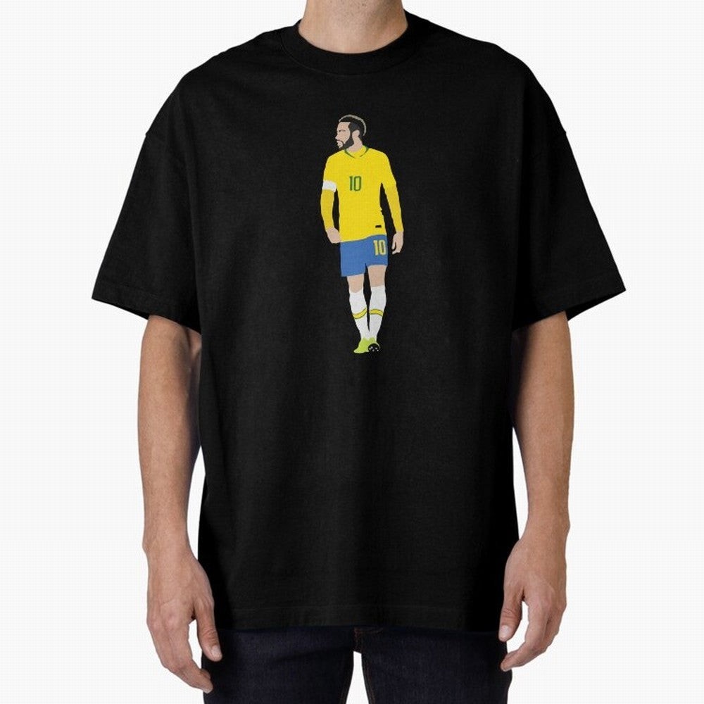 neymar brazil Oversized T-Shirt Celebrate the Magic of Global Football Passion for FIFA World Cup 2026 USA Canada Mexico, Capturing Neymar, Germany, Vintage Soccer Flavor, Modern Football Stars, National Flags and Final Night Emotion; Great for