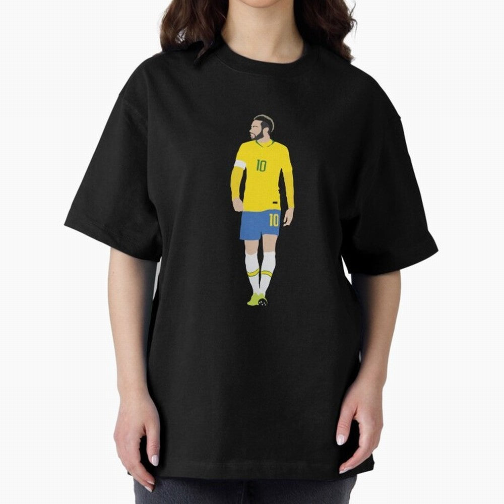 neymar brazil Oversized T-Shirt Celebrate the Magic of Global Football Passion for FIFA World Cup 2026 USA Canada Mexico, Capturing Neymar, Germany, Vintage Soccer Flavor, Modern Football Stars, National Flags and Final Night Emotion; Great for