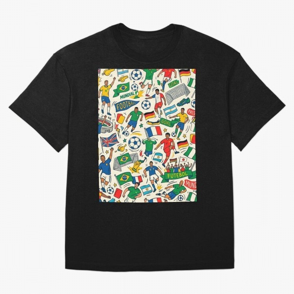 World Cup 2026: Global Football Fever Oversized T-Shirt Relive Legendary Nights from the FIFA World Cup 2026 Group Stage Journey through Messi, Neymar and Mbappe Highlights, Brazil, Portugal and Argentina Pride, Goal Celebration Energy, Supporter