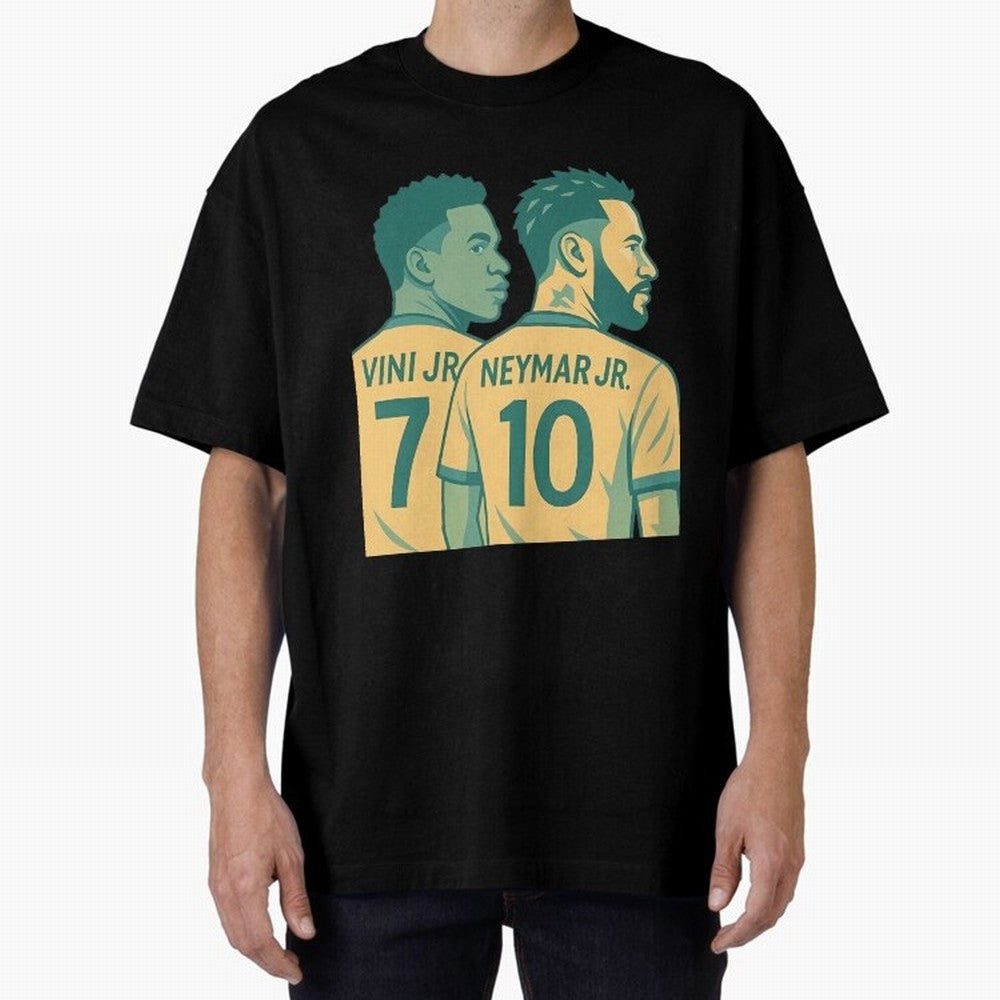 Vini Jr and Neymar Jr side-by-side Classic T-Shirt Treasure Match Day Hype around FIFA World Cup 2026, Neymar, England, Football Passion, Legendary Performances, Festival Vibes and Supporter Community; Perfect for Supporters Who Want Bold Football