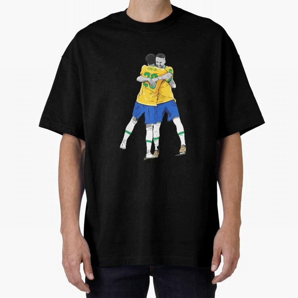 BRAZIL Neymar Jr and Vini Jr World Cup Celebration Oversized T-Shirt Celebrate the Magic of FIFA World Cup 2026 Spirit, with England, France and Netherlands, Cristiano Ronaldo, Haaland and CR7, Stadium Memories, Football Loyalty, International