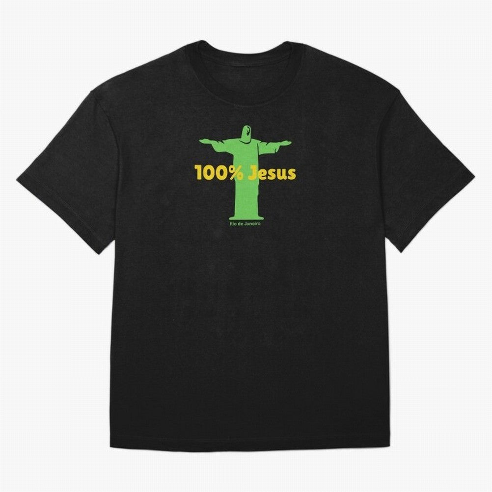 100% Jesus Christ the Redeemer Christian Brazilian Classic T-Shirt Honor the Football Icons of Match Day Hype around FIFA World Cup 2026 USA Canada Mexico, Messi, England, Football Passion, Legendary Performances, Festival Vibes and Supporter