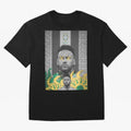 Brazil Football Star Grunge Poster Oversized T-Shirt Stand Out with Spirit from FIFA World Cup 2026 Group Stage for Fans of CR7 and Messi and Portugal, Spain and Germany, Bringing Retro Football Energy, Iconic Rivalries, Trophy Chase Drama and