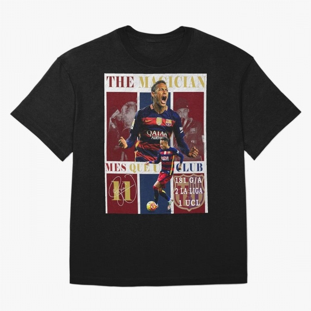 Neymar Jr Barcelona 2015 UCL Poster Classic T-Shirt Back Your Heroes with FIFA World Cup 2026 for Fans of Cristiano Ronaldo, Haaland and CR7 and France, Bringing Stadium Memories, Football Loyalty, International Chants and Championship Tradition;