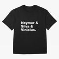 Neymar + Silva + Vinicius - Brazil Brazilian World Cup Squad Team Players Football Soccer Qatar WC 22 Oversized T-Shirt Celebrate Unforgettable Nights in FIFA World Cup 2026 Spirit, Filled with Argentina, France and Brazil, Mbappe, Global Supporter