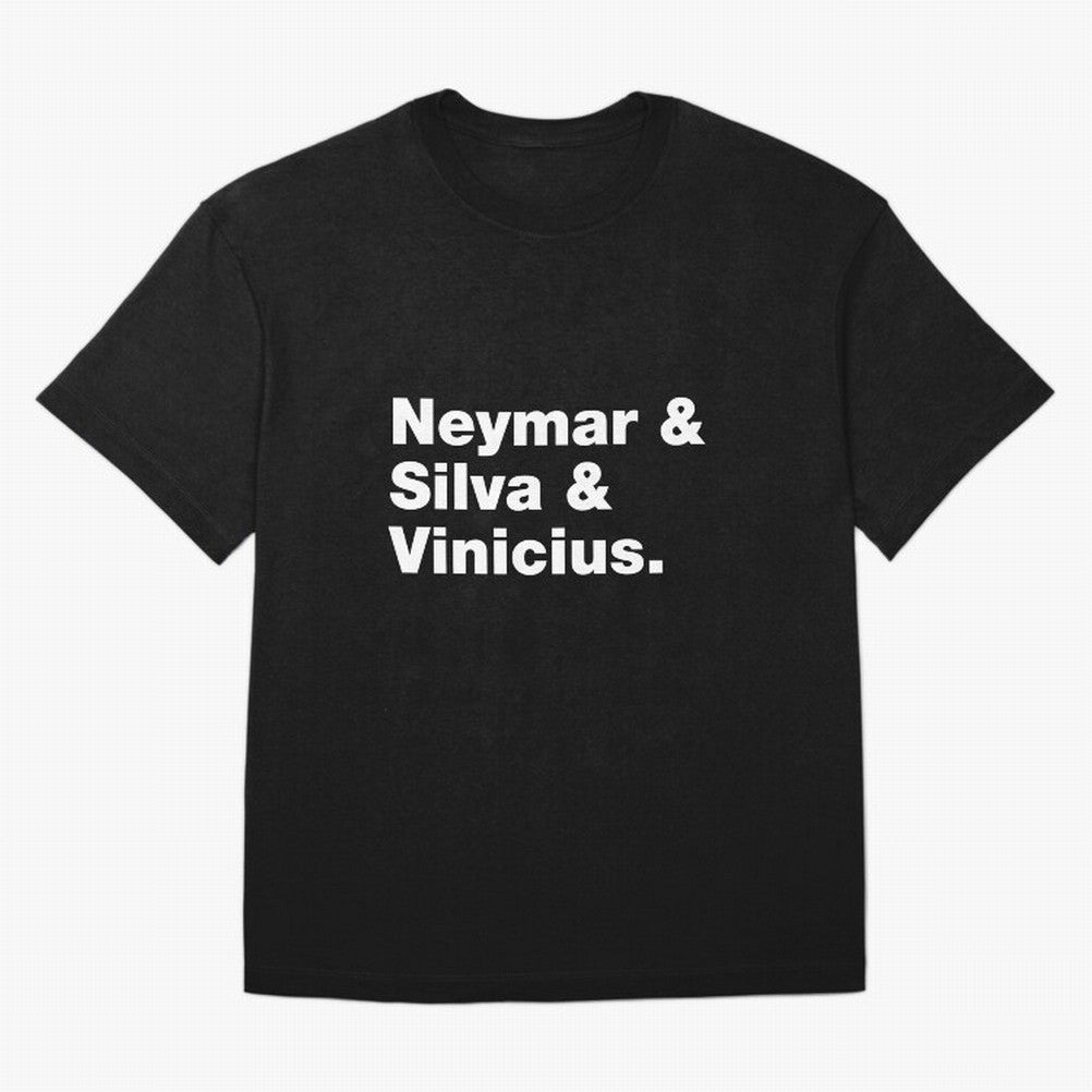 Neymar + Silva + Vinicius - Brazil Brazilian World Cup Squad Team Players Football Soccer Qatar WC 22 Oversized T-Shirt Celebrate Unforgettable Nights in FIFA World Cup 2026 Spirit, Filled with Argentina, France and Brazil, Mbappe, Global Supporter
