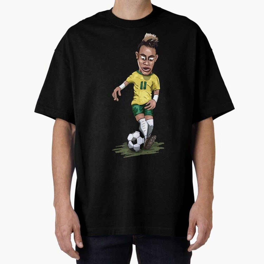 Mascot Cartoon Neymar Football Player Brazil Classic T-Shirt Remember Iconic Moments from FIFA World Cup 2026 USA Canada Mexico for Fans of Haaland and France and Portugal, Bringing Fan Favorite Moments, National Team Passion, Big Match Drama and