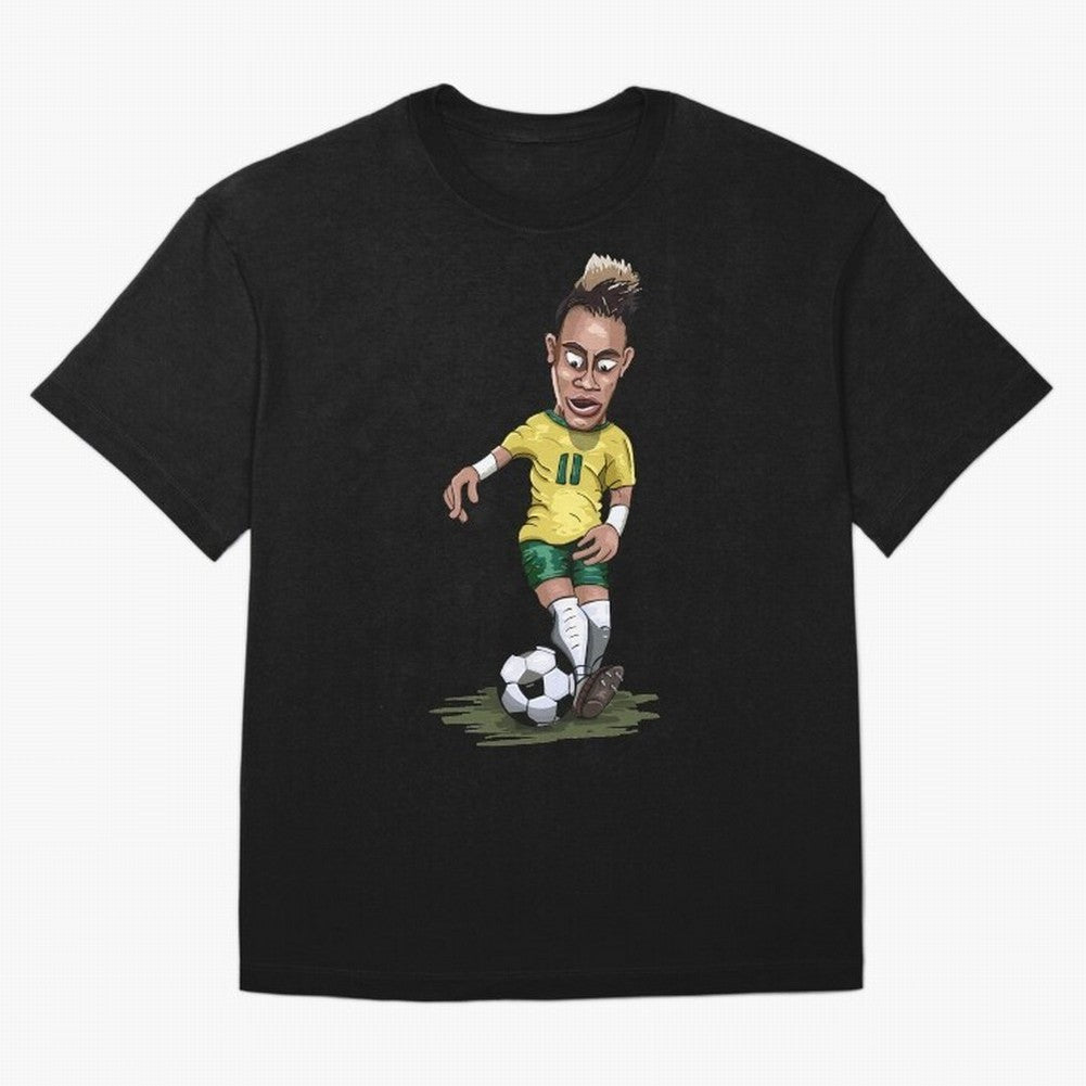 Mascot Cartoon Neymar Football Player Brazil Classic T-Shirt Remember Iconic Moments from FIFA World Cup 2026 USA Canada Mexico for Fans of Haaland and France and Portugal, Bringing Fan Favorite Moments, National Team Passion, Big Match Drama and