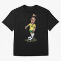 Mascot Cartoon Neymar Football Player Brazil Classic T-Shirt Remember Iconic Moments from FIFA World Cup 2026 USA Canada Mexico for Fans of Haaland and France and Portugal, Bringing Fan Favorite Moments, National Team Passion, Big Match Drama and