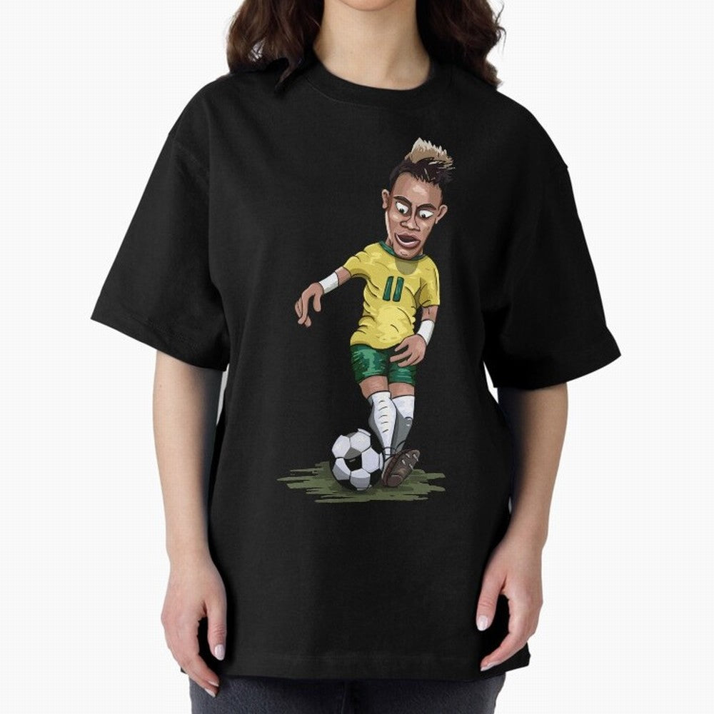 Mascot Cartoon Neymar Football Player Brazil Classic T-Shirt Remember Iconic Moments from FIFA World Cup 2026 USA Canada Mexico for Fans of Haaland and France and Portugal, Bringing Fan Favorite Moments, National Team Passion, Big Match Drama and