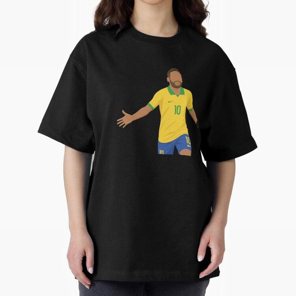 Neymar Jr in Yellow Glory Sticker Oversized T-Shirt Experience the FIFA World Cup 2026 Journey through Messi and Cristiano Ronaldo Highlights, Argentina and Brazil Pride, Goal Celebration Energy, Supporter Heritage, Football Icons and Worldwide