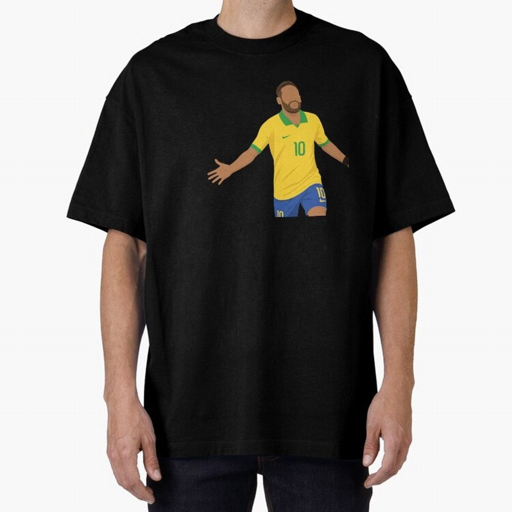 Neymar Jr in Yellow Glory Sticker Oversized T-Shirt Experience the FIFA World Cup 2026 Journey through Messi and Cristiano Ronaldo Highlights, Argentina and Brazil Pride, Goal Celebration Energy, Supporter Heritage, Football Icons and Worldwide