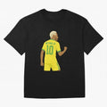 Neymar Jr in Yellow Glory Sticker Oversized T-Shirt Support the Legends of FIFA World Cup 2026 USA Canada Mexico for Fans of Messi, CR7 and Mbappe and Spain, Bringing Tournament Hype, Historic Matchups, Family Viewing Parties and Global Sports