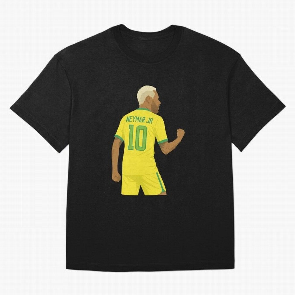 Neymar Jr in Yellow Glory Sticker Oversized T-Shirt Support the Legends of FIFA World Cup 2026 USA Canada Mexico for Fans of Messi, CR7 and Mbappe and Spain, Bringing Tournament Hype, Historic Matchups, Family Viewing Parties and Global Sports